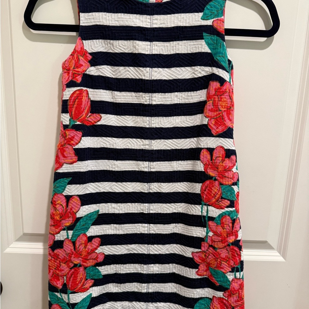 Vineyard Vines Navy, Coral & White Floral Dress- Size 8